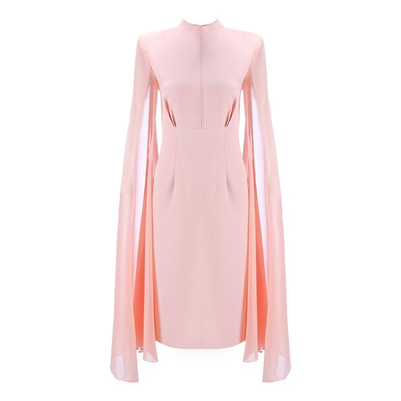 Designer Runway Dress Women's Stylish Cloak Sleeve Dress Party Dress - MARC SHERL