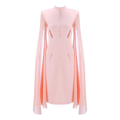 Designer Runway Dress Women's Stylish Cloak Sleeve Dress Party Dress - MARC SHERL