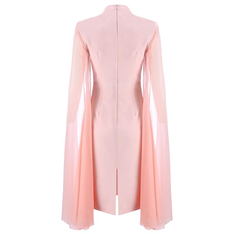 Designer Runway Dress Women's Stylish Cloak Sleeve Dress Party Dress - MARC SHERL