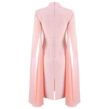Designer Runway Dress Women's Stylish Cloak Sleeve Dress Party Dress - MARC SHERL