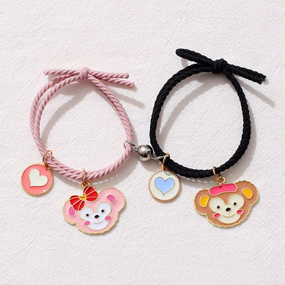 2pcs Elastic Rope Paired Bracelet Magnetic Couple Charms Pendant Bracelet Friendship Fashion Jewelry Accessories Valentine's Day - MARC SHERL