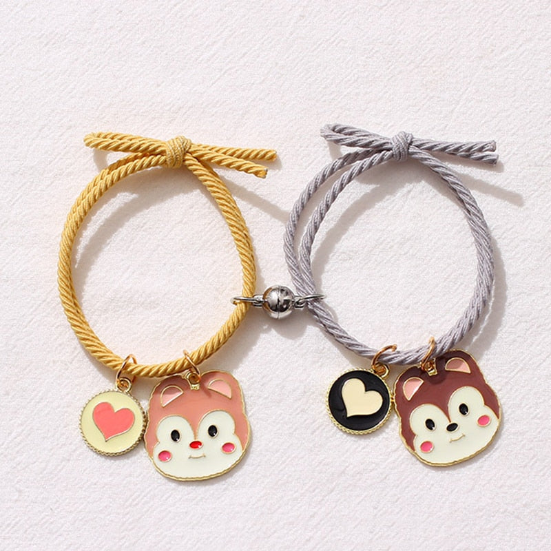 2pcs Elastic Rope Paired Bracelet Magnetic Couple Charms Pendant Bracelet Friendship Fashion Jewelry Accessories Valentine's Day - MARC SHERL
