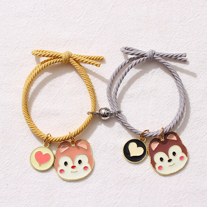 2pcs Elastic Rope Paired Bracelet Magnetic Couple Charms Pendant Bracelet Friendship Fashion Jewelry Accessories Valentine's Day - MARC SHERL