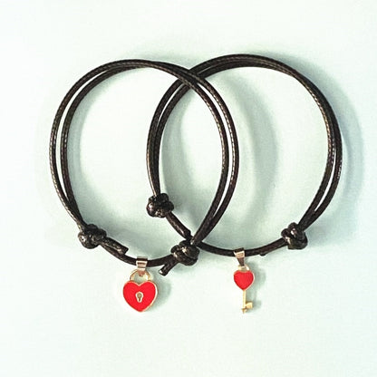 2pcs Elastic Rope Paired Bracelet Magnetic Couple Charms Pendant Bracelet Friendship Fashion Jewelry Accessories Valentine's Day - MARC SHERL