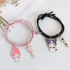 2pcs Elastic Rope Paired Bracelet Magnetic Couple Charms Pendant Bracelet Friendship Fashion Jewelry Accessories Valentine's Day