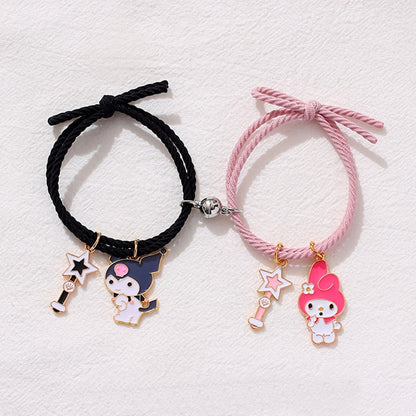 2pcs Elastic Rope Paired Bracelet Magnetic Couple Charms Pendant Bracelet Friendship Fashion Jewelry Accessories Valentine's Day - MARC SHERL