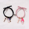 2pcs Elastic Rope Paired Bracelet Magnetic Couple Charms Pendant Bracelet Friendship Fashion Jewelry Accessories Valentine's Day