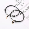 2pcs Elastic Rope Paired Bracelet Magnetic Couple Charms Pendant Bracelet Friendship Fashion Jewelry Accessories Valentine's Day