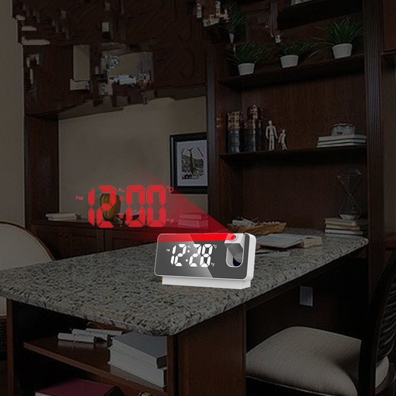 New 3D Projection Alarm Clock LED Mirror - MARC SHERL