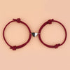 2pcs Elastic Rope Paired Bracelet Magnetic Couple Charms Pendant Bracelet Friendship Fashion Jewelry Accessories Valentine's Day