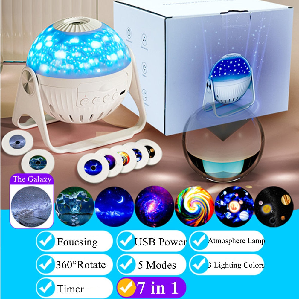 NEW Galaxy Projector 7 in 1 Planetarium Projector Night Light - MARC SHERL