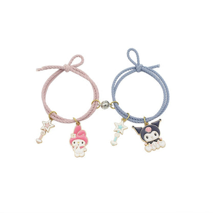2pcs Elastic Rope Paired Bracelet Magnetic Couple Charms Pendant Bracelet Friendship Fashion Jewelry Accessories Valentine's Day - MARC SHERL