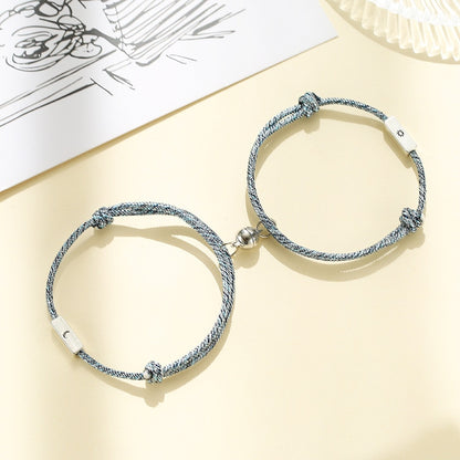 2pcs Elastic Rope Paired Bracelet Magnetic Couple Charms Pendant Bracelet Friendship Fashion Jewelry Accessories Valentine's Day - MARC SHERL
