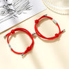 2pcs Elastic Rope Paired Bracelet Magnetic Couple Charms Pendant Bracelet Friendship Fashion Jewelry Accessories Valentine's Day