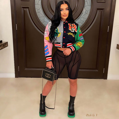 Print Baseball Jacket Letterman Winter - MARC SHERL
