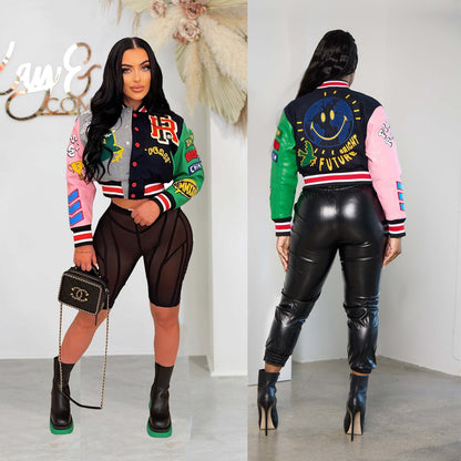 Print Baseball Jacket Letterman Winter - MARC SHERL