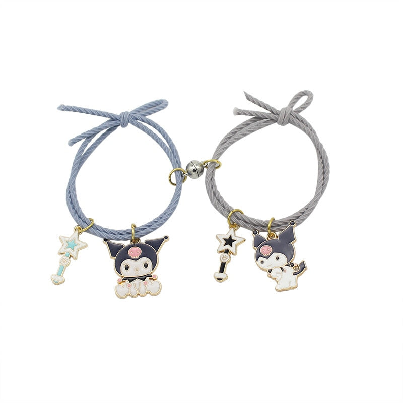2pcs Elastic Rope Paired Bracelet Magnetic Couple Charms Pendant Bracelet Friendship Fashion Jewelry Accessories Valentine's Day - MARC SHERL