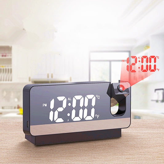 New 3D Projection Alarm Clock LED Mirror - MARC SHERL