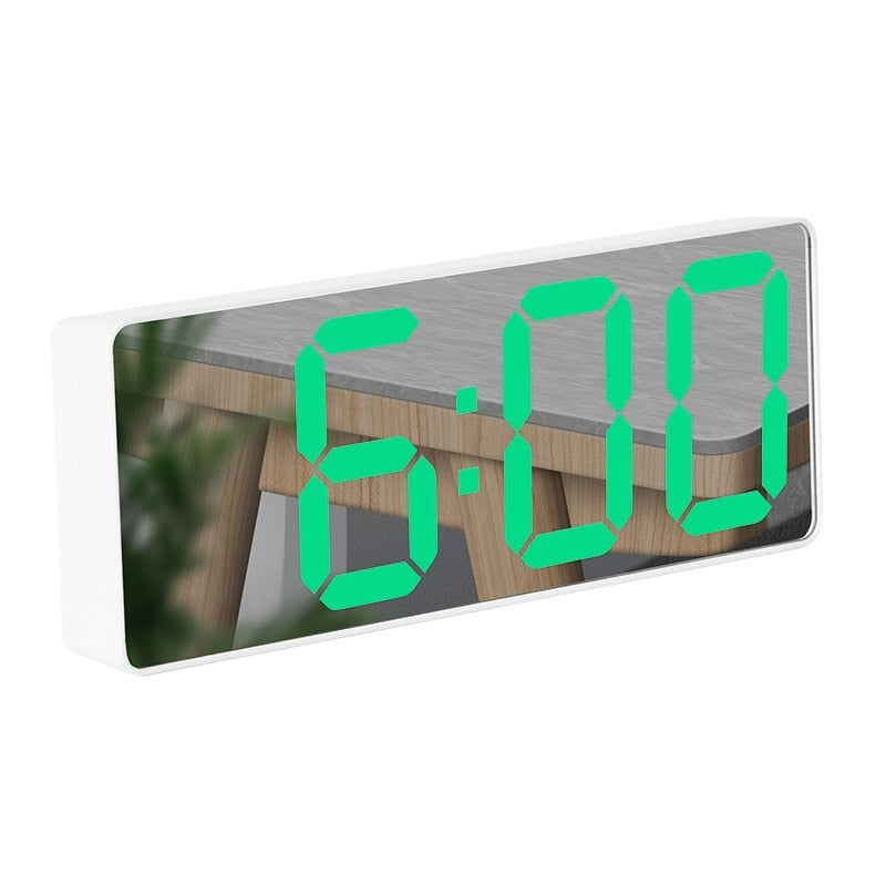 New 3D Projection Alarm Clock LED Mirror - MARC SHERL