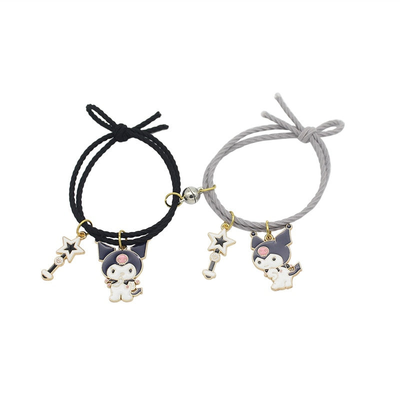 2pcs Elastic Rope Paired Bracelet Magnetic Couple Charms Pendant Bracelet Friendship Fashion Jewelry Accessories Valentine's Day - MARC SHERL