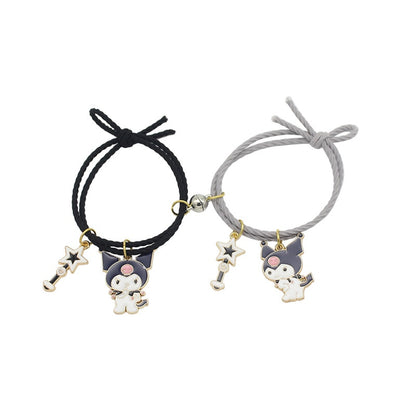 2pcs Elastic Rope Paired Bracelet Magnetic Couple Charms Pendant Bracelet Friendship Fashion Jewelry Accessories Valentine's Day - MARC SHERL