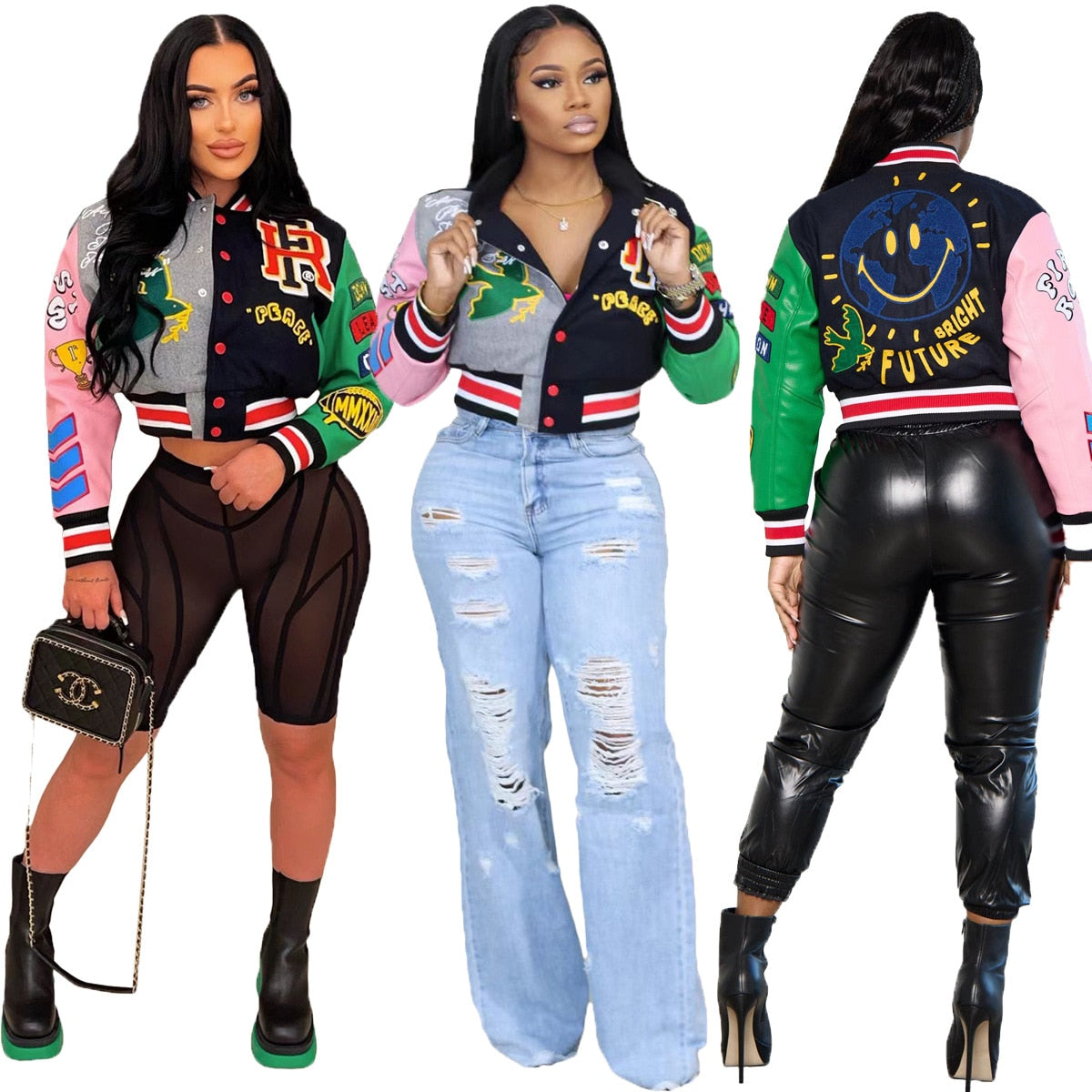 Print Baseball Jacket Letterman Winter - MARC SHERL