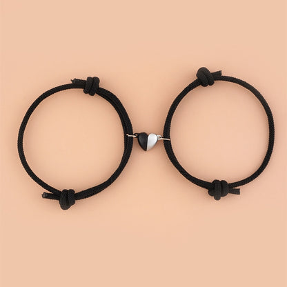 2pcs Elastic Rope Paired Bracelet Magnetic Couple Charms Pendant Bracelet Friendship Fashion Jewelry Accessories Valentine's Day - MARC SHERL