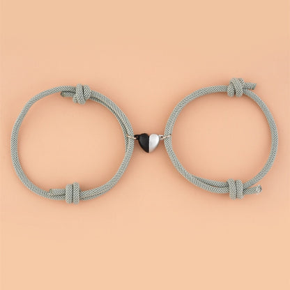 2pcs Elastic Rope Paired Bracelet Magnetic Couple Charms Pendant Bracelet Friendship Fashion Jewelry Accessories Valentine's Day - MARC SHERL