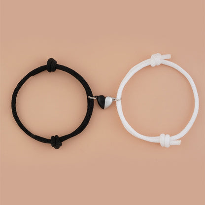 2pcs Elastic Rope Paired Bracelet Magnetic Couple Charms Pendant Bracelet Friendship Fashion Jewelry Accessories Valentine's Day - MARC SHERL