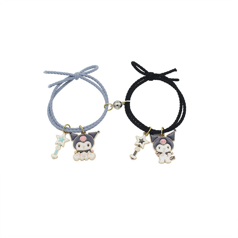 2pcs Elastic Rope Paired Bracelet Magnetic Couple Charms Pendant Bracelet Friendship Fashion Jewelry Accessories Valentine's Day - MARC SHERL