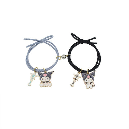 2pcs Elastic Rope Paired Bracelet Magnetic Couple Charms Pendant Bracelet Friendship Fashion Jewelry Accessories Valentine's Day - MARC SHERL
