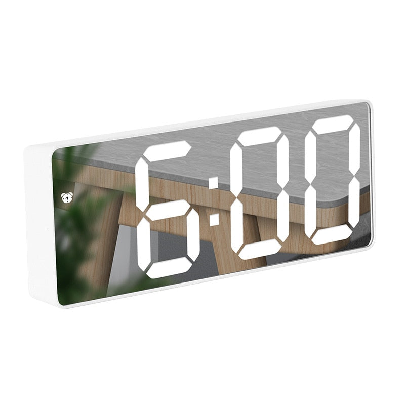 New 3D Projection Alarm Clock LED Mirror - MARC SHERL