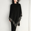Shawl Cloak Loose Plus Size Soft Solid Woman Poncho Cape Pullover Sweater Coat - MARC SHERL