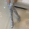 Leather Snow Boot Woman High Heel Shoes Women Chaussure Fur Thigh High Boots 11CM - MARC SHERL